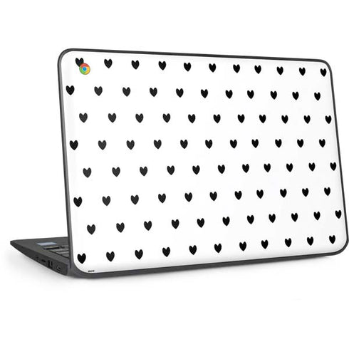 White and Black Hearts HP Chromebook Skin