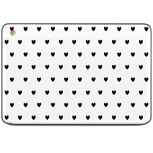 White and Black Hearts HP Chromebook Skin