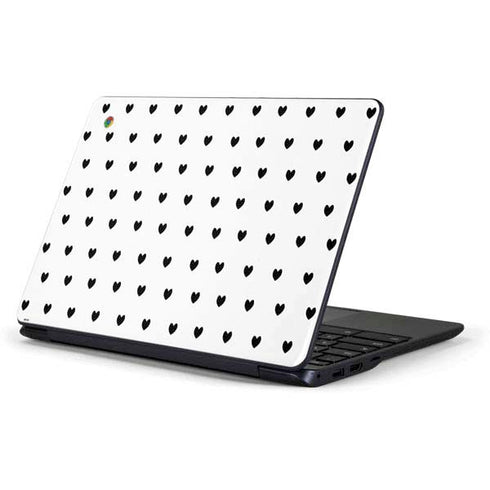 White and Black Hearts Samsung Chromebook Skin