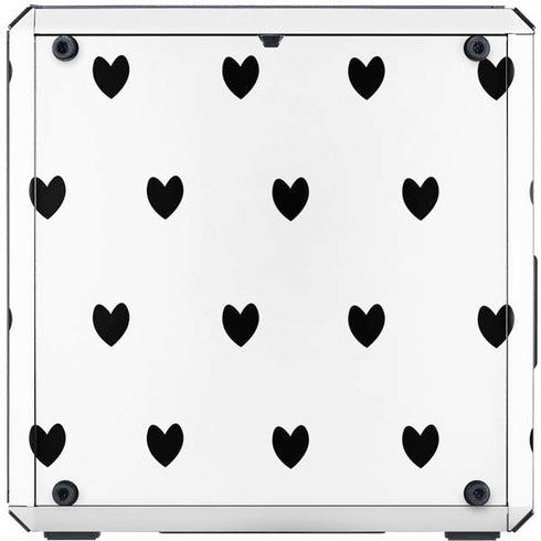 White and Black Hearts Cooler Master MasterBox Q300L Mini Tower Skin