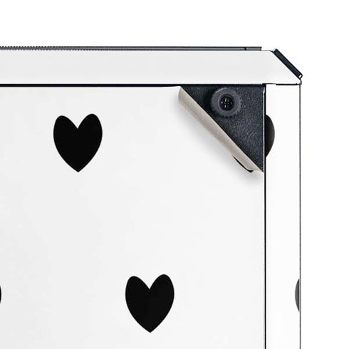 White and Black Hearts Cooler Master MasterBox Q300L Mini Tower Skin