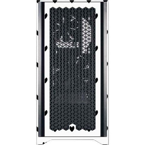 White and Black Hearts Corsair 4000D Tempered Glass Mid-Tower ATX Case Skin