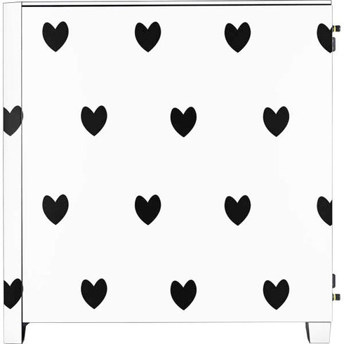 White and Black Hearts Corsair 4000D Tempered Glass Mid-Tower ATX Case Skin