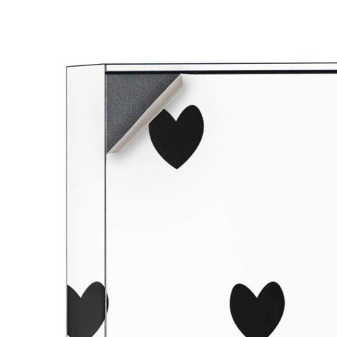 White and Black Hearts Corsair 4000D Tempered Glass Mid-Tower ATX Case Skin