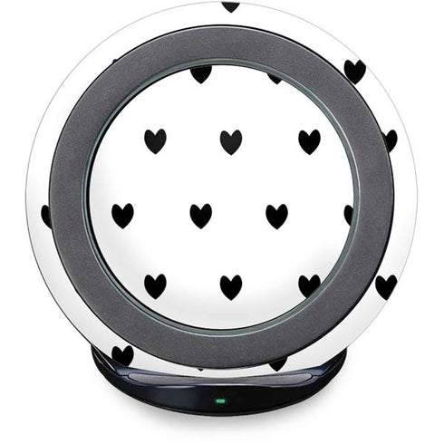 White and Black Hearts Fast Charge Wireless Charging Stand Skin