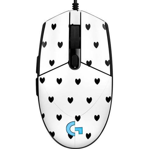 White and Black Hearts G203 Prodigy RGB Wired Gaming Mouse Skin
