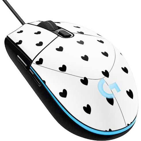 White and Black Hearts G203 Prodigy RGB Wired Gaming Mouse Skin