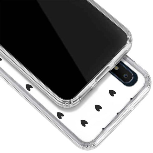 White and Black Hearts Galaxy A10e Clear Case