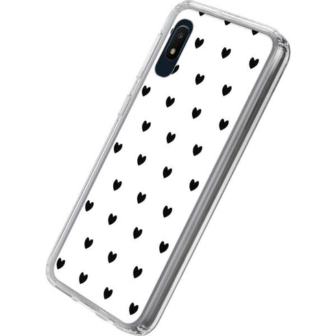 White and Black Hearts Galaxy A10e Clear Case