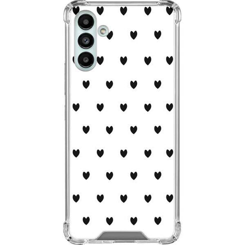 White and Black Hearts Galaxy A13 5G Clear Case