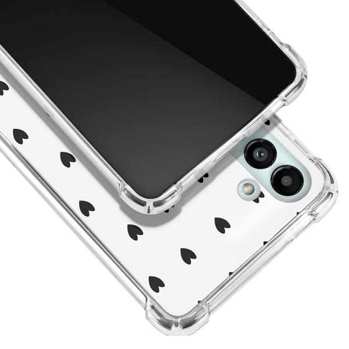 White and Black Hearts Galaxy A13 5G Clear Case