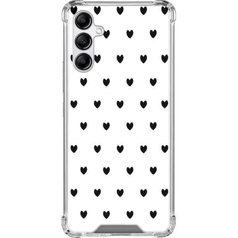 White and Black Hearts Galaxy A14 5G Clear Case