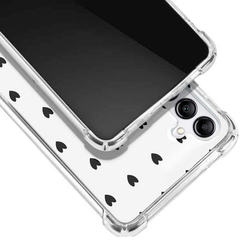 White and Black Hearts Galaxy A14 5G Clear Case