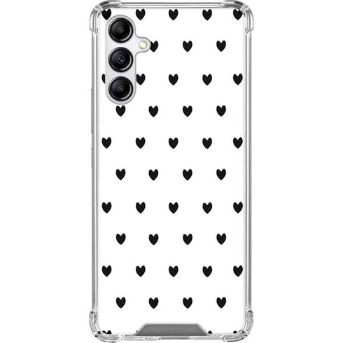 White and Black Hearts Galaxy A15 5G Clear Case