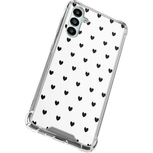 White and Black Hearts Galaxy A15 5G Clear Case