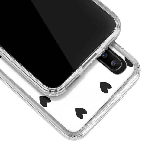 White and Black Hearts Galaxy A20 Clear Case