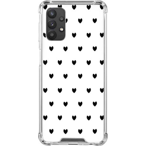 White and Black Hearts Galaxy A32 5G Clear Case