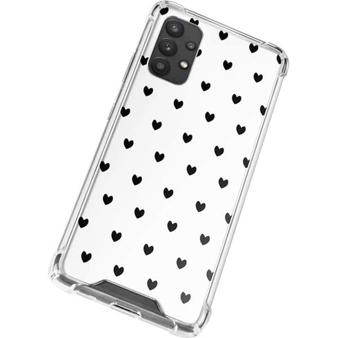 White and Black Hearts Galaxy A32 5G Clear Case