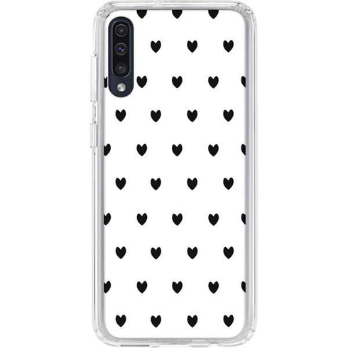 White and Black Hearts Galaxy A50 Clear Case