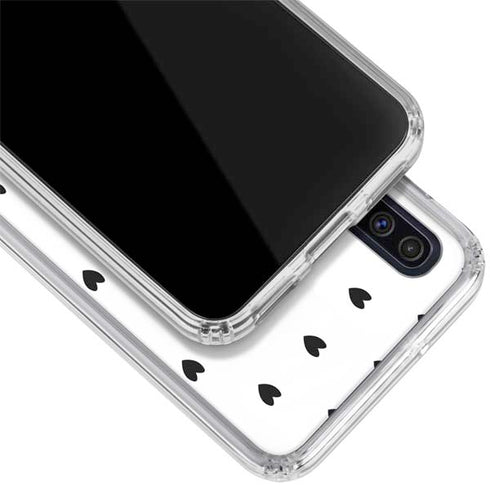White and Black Hearts Galaxy A50 Clear Case