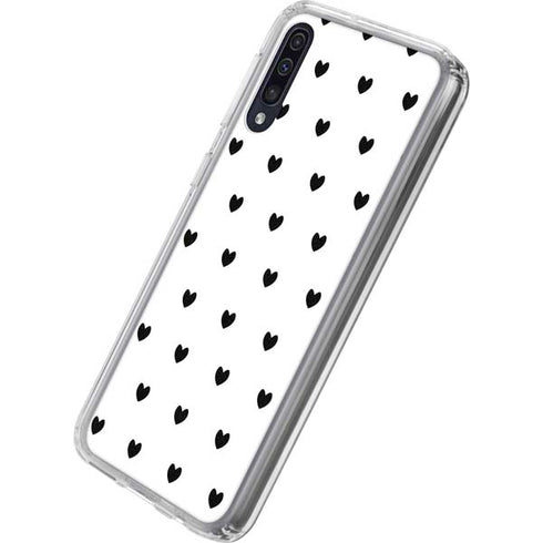 White and Black Hearts Galaxy A50 Clear Case
