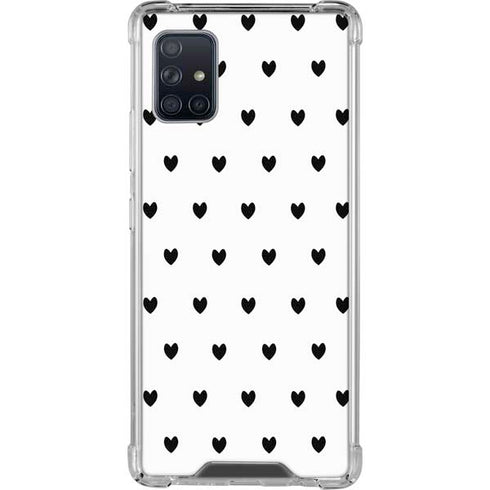 White and Black Hearts Galaxy A51 5G Clear Case