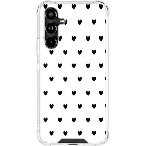 White and Black Hearts Galaxy A54 5G Clear Case