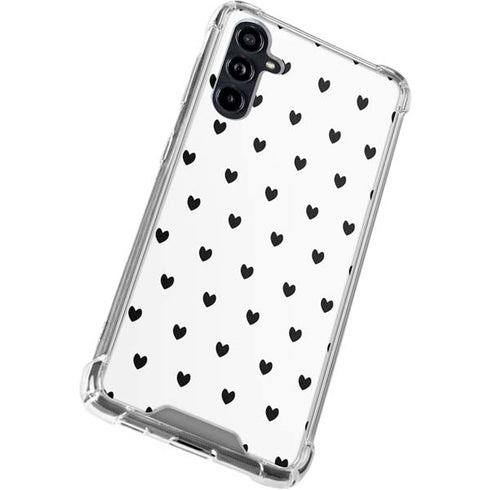 White and Black Hearts Galaxy A54 5G Clear Case