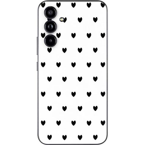 White and Black Hearts Galaxy A54 5G Skin