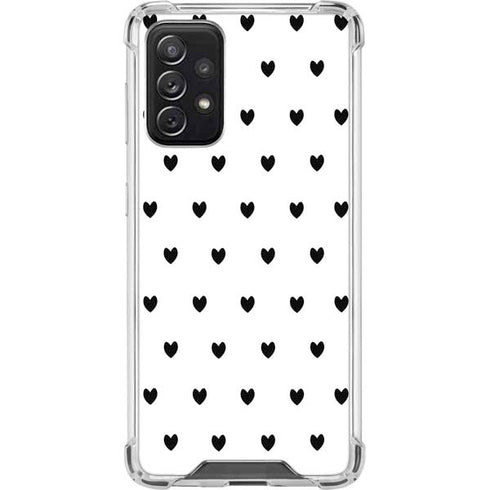 White and Black Hearts Galaxy A72 5G Clear Case