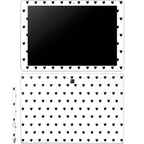 White and Black Hearts Galaxy Book 12in Skin