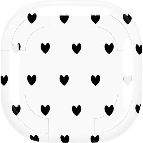 White and Black Hearts Galaxy Buds Live Skin