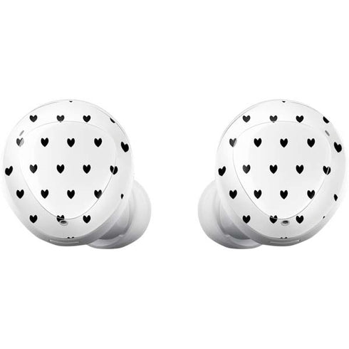 White and Black Hearts Galaxy Buds Plus Skin