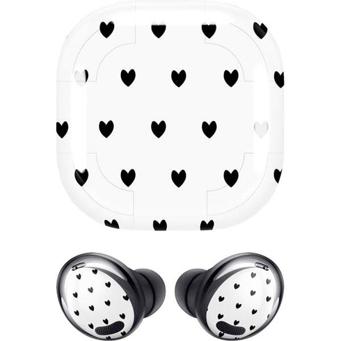 White and Black Hearts Galaxy Buds Pro Skin