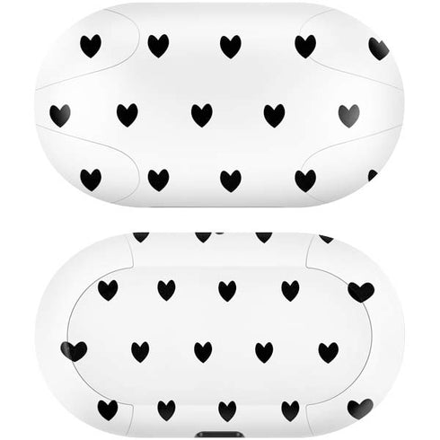 White and Black Hearts Galaxy Buds Skin