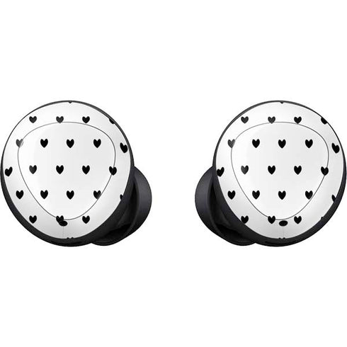 White and Black Hearts Galaxy Buds Skin