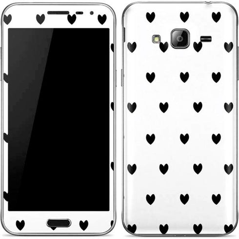 White and Black Hearts Galaxy J3 Skin