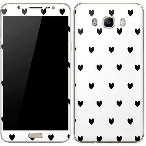 White and Black Hearts Galaxy J7 Skin