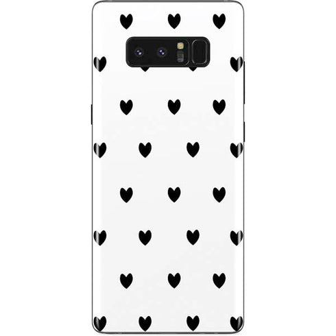 White and Black Hearts Galaxy Note 8 Skin