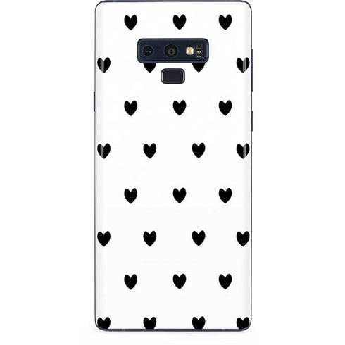 White and Black Hearts Galaxy Note 9 Skin