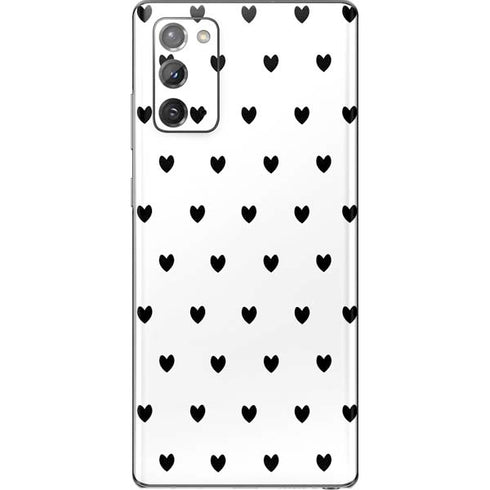White and Black Hearts Galaxy Note20 5G Skin