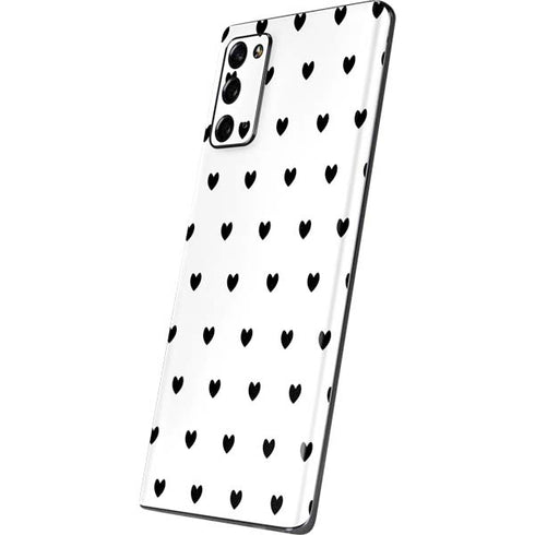 White and Black Hearts Galaxy Note20 5G Skin