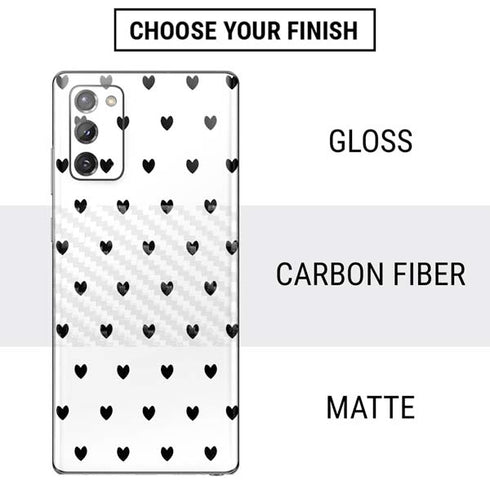 White and Black Hearts Galaxy Note20 5G Skin