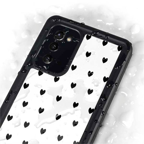 White and Black Hearts Galaxy Note20 5G Waterproof Case