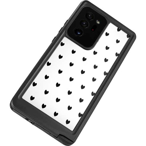 White and Black Hearts Galaxy Note20 Ultra 5G Waterproof Case