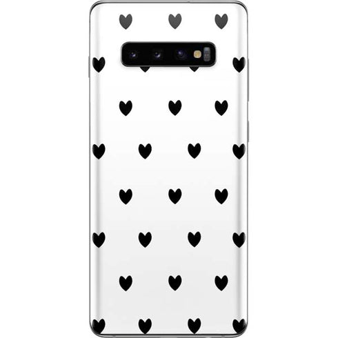 White and Black Hearts Galaxy S10 Plus Skin