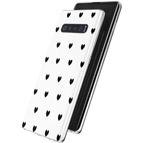 White and Black Hearts Galaxy S10 Skin