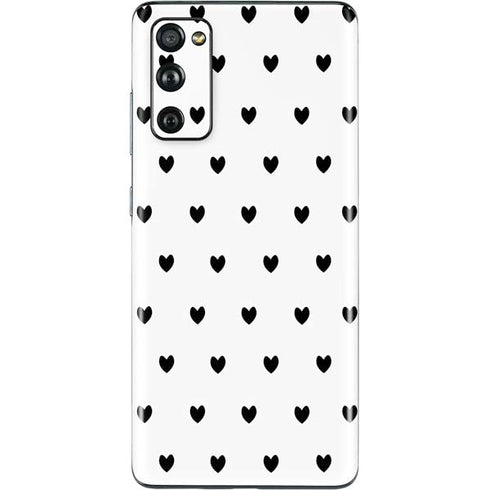 White and Black Hearts Galaxy S20 Fan Edition Skin