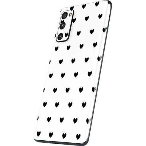 White and Black Hearts Galaxy S20 Fan Edition Skin