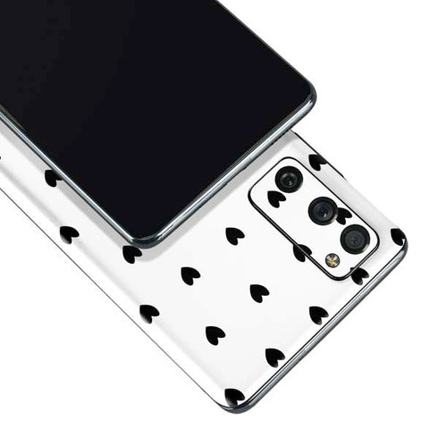 White and Black Hearts Galaxy S20 Fan Edition Skin